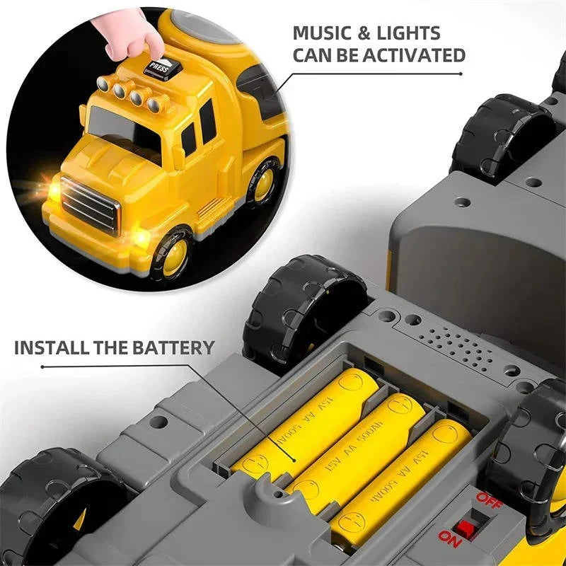 Construction Truck Set Battery-Free 5-Piece Lights & Sounds