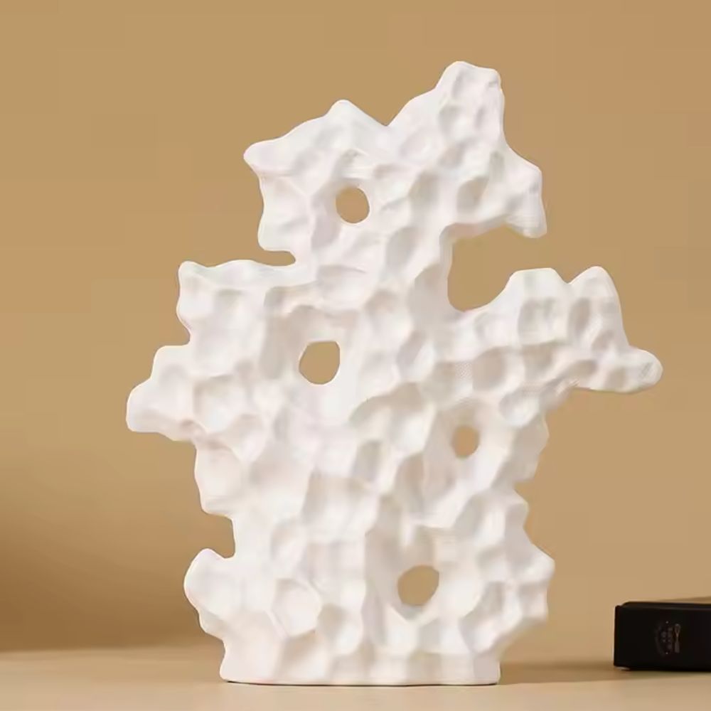 Coral Sculpture Ceramic Enamel Table & Shelf Accent