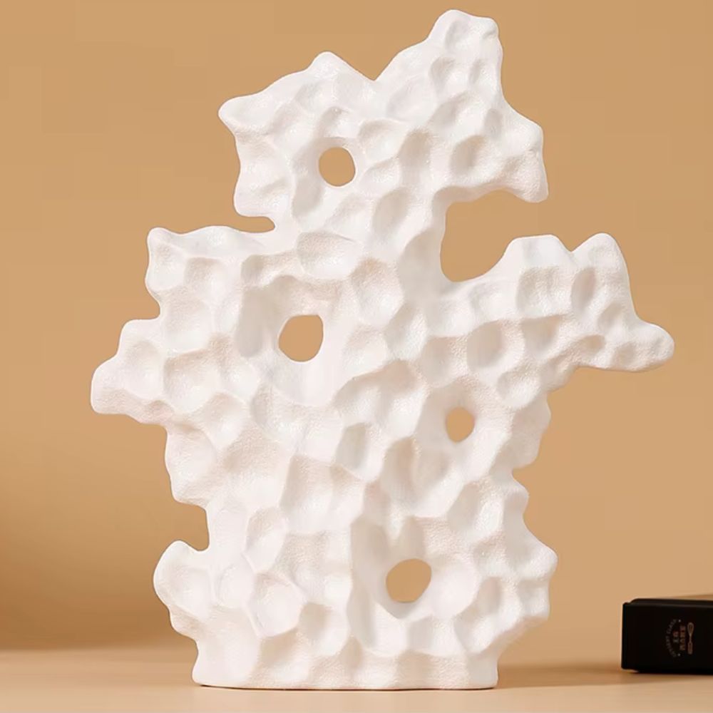 Coral Sculpture Ceramic Enamel Table & Shelf Accent