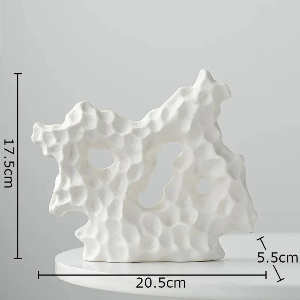 Coral Sculpture Ceramic Enamel Table & Shelf Accent