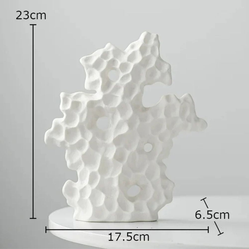 Coral Sculpture Ceramic Enamel Table & Shelf Accent