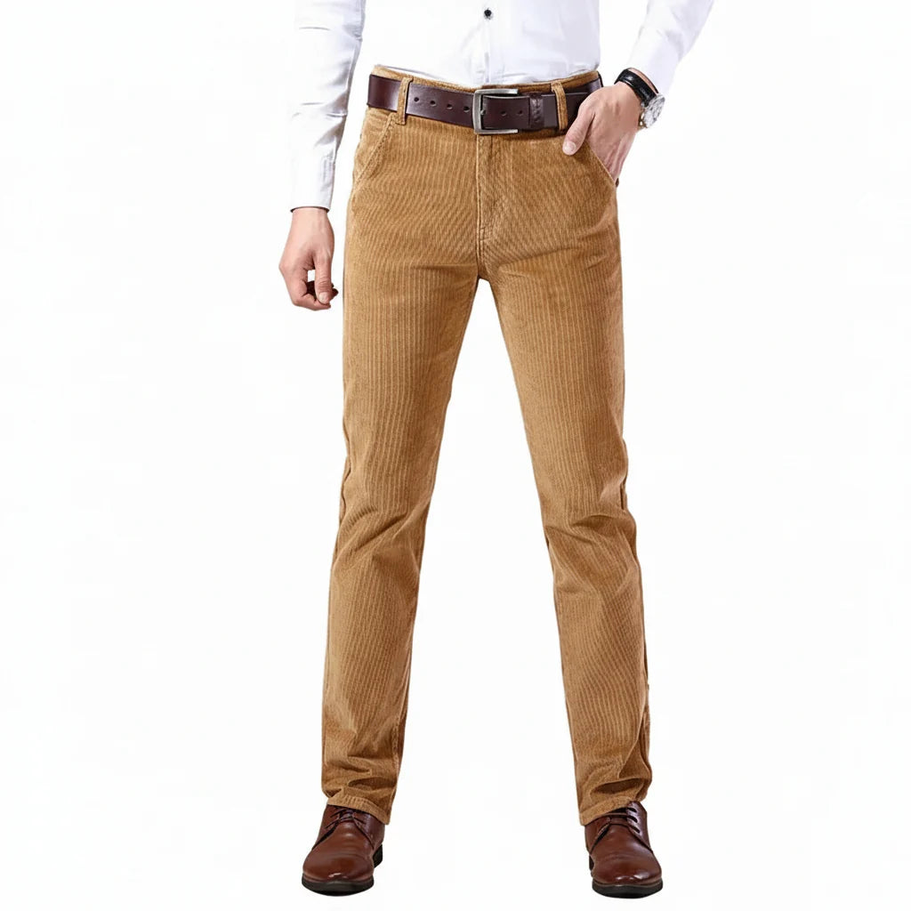 Corduroy Pants Stretch Cotton Elastane Straight Leg