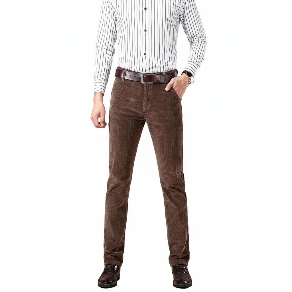 Corduroy Pants Stretch Cotton Elastane Straight Leg