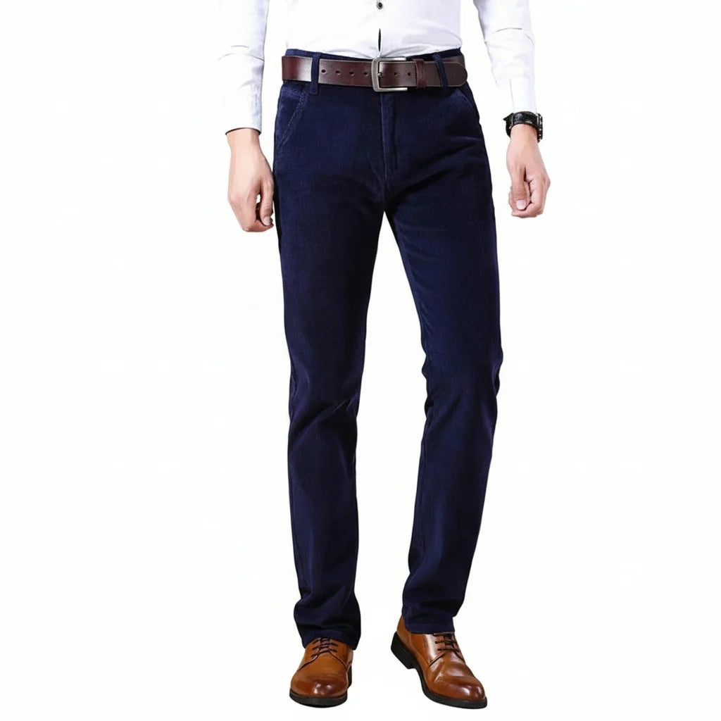 Corduroy Pants Stretch Cotton Elastane Straight Leg