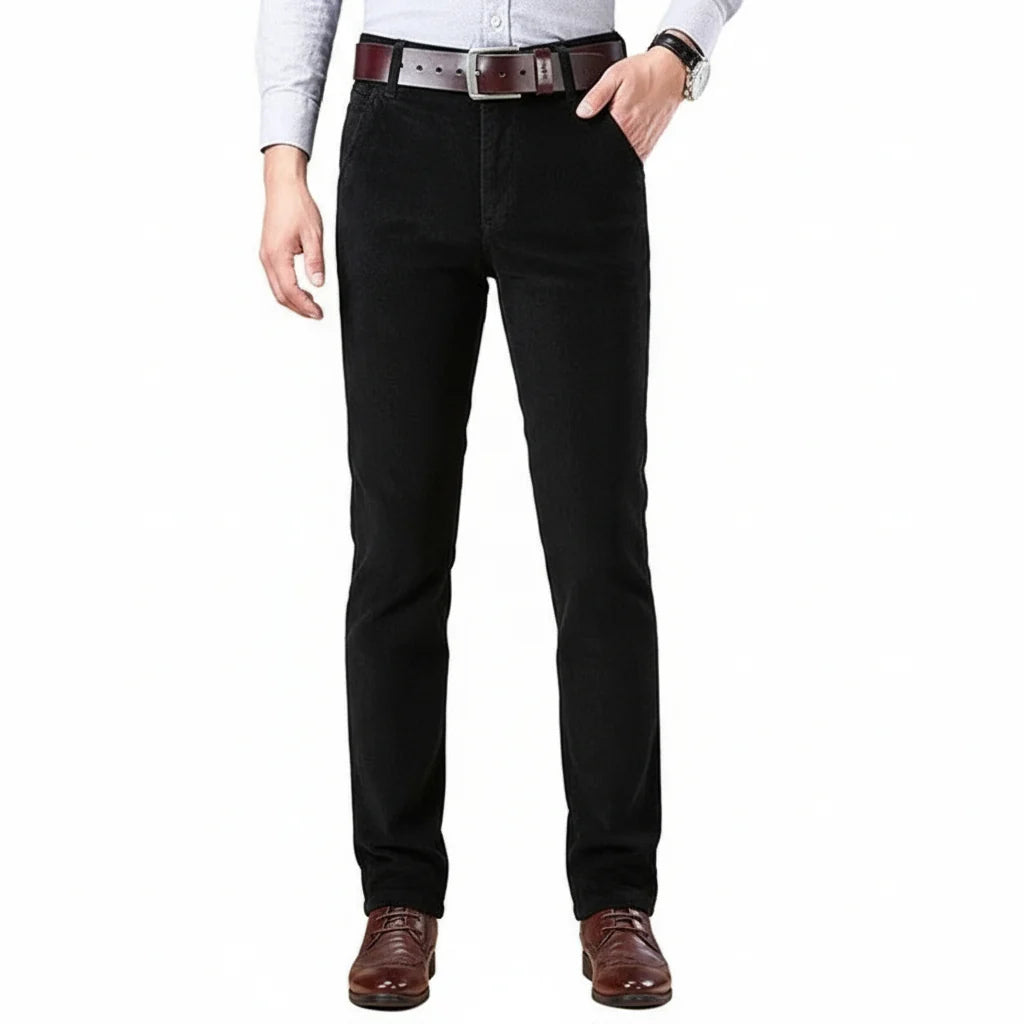 Corduroy Pants Stretch Cotton Elastane Straight Leg