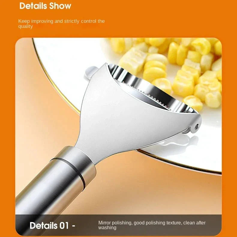 Corn Peeler Serrated Stainless Steel Non-Slip Grip