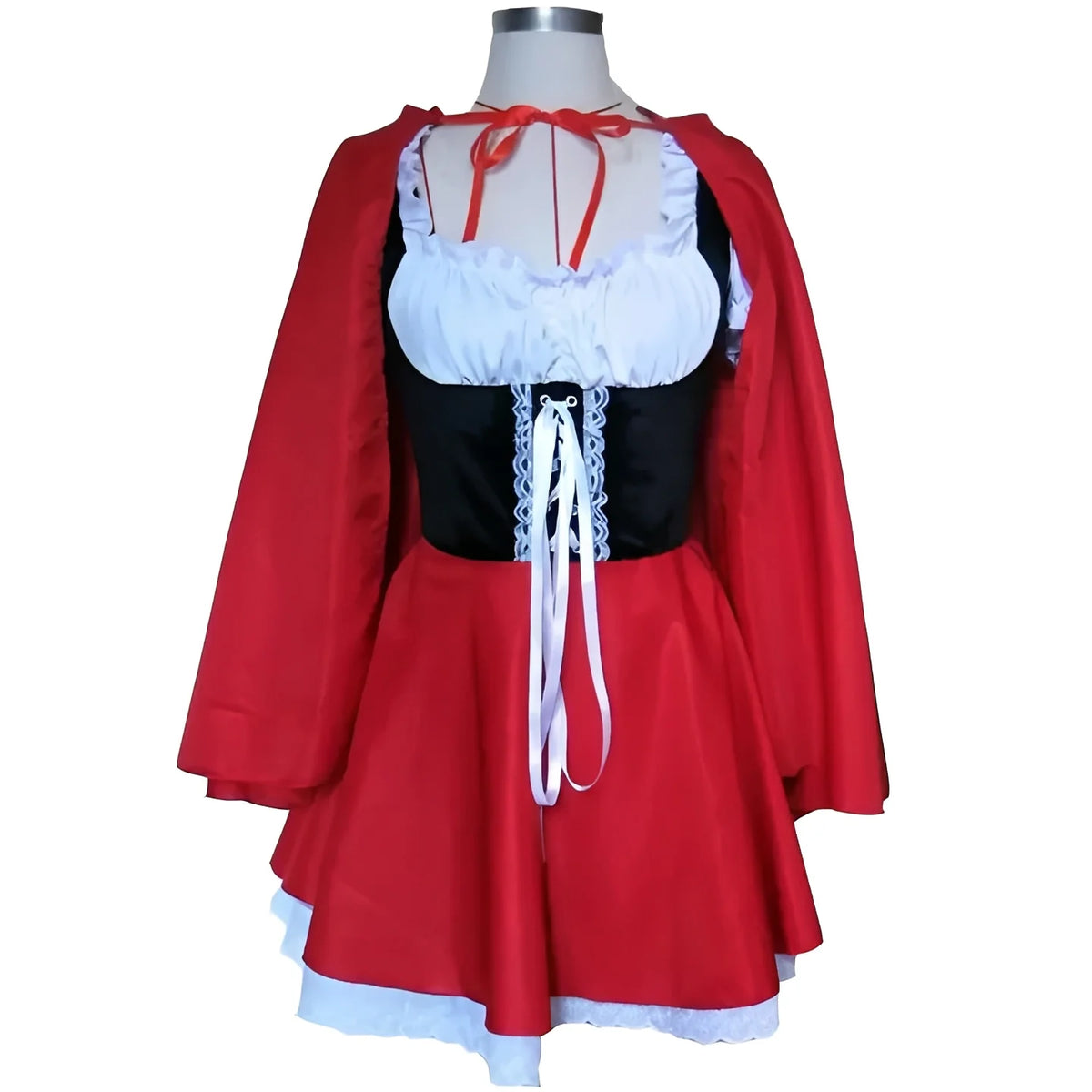 Costume Dress Velvet Lace-Up Bodice Built-In Petticoat