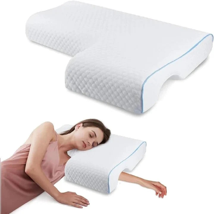 Couples Pillow L-Shaped Arm Tunnel Memory Foam & Washable Cover