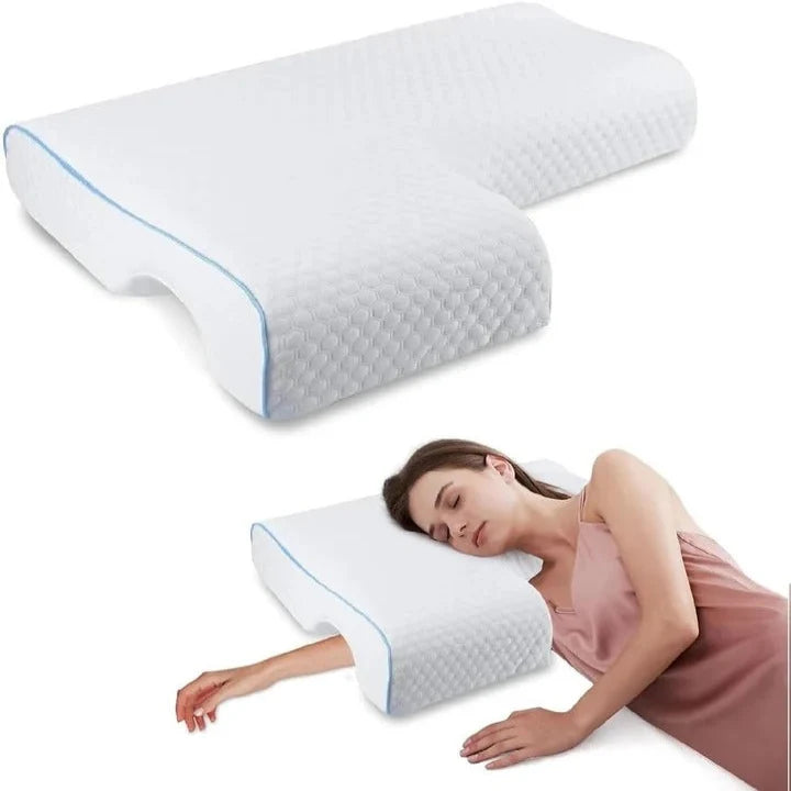 Couples Pillow L-Shaped Arm Tunnel Memory Foam & Washable Cover