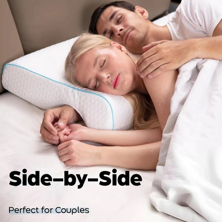 Couples Pillow L-Shaped Arm Tunnel Memory Foam & Washable Cover