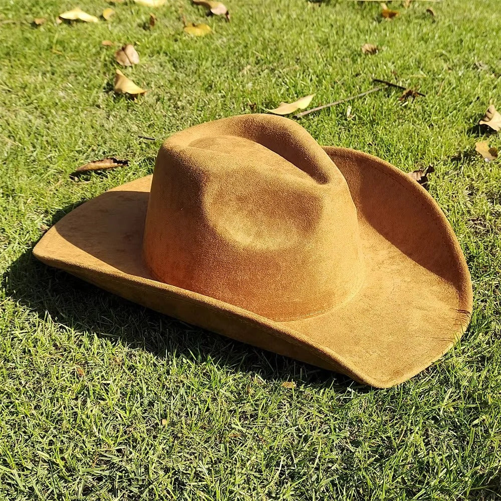 Cowboy Hat Suede Structured Wide 3.7 Inch Brim