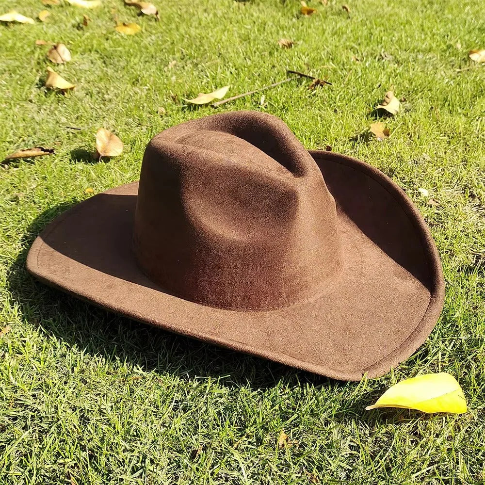 Cowboy Hat Suede Structured Wide 3.7 Inch Brim