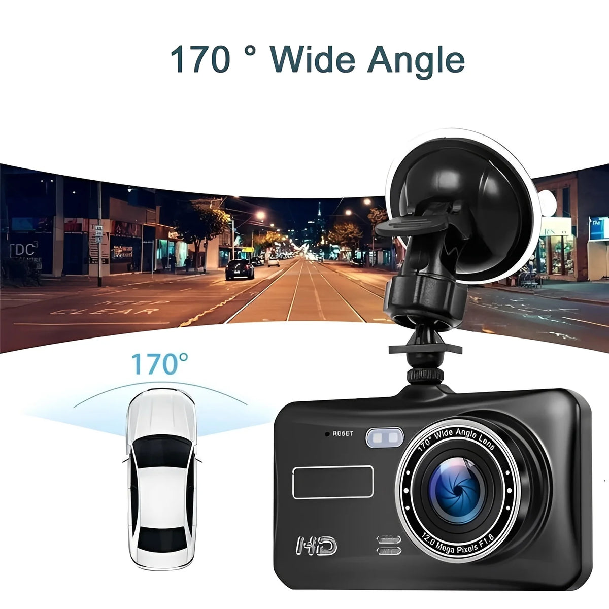 Dash Camera Dual-Lens Front & Rear 1080P G-Sensor