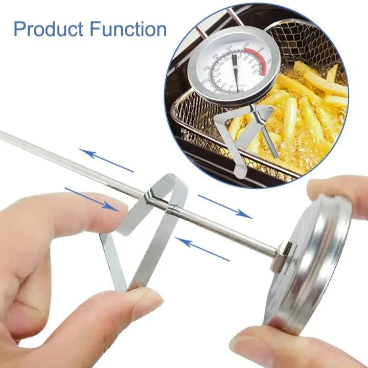Deep Fry Thermometer 15 Inch Stainless Steel Mechanical Dial
