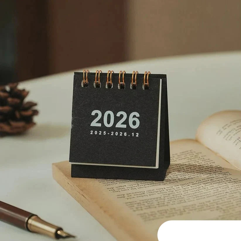 Desk Calendar 2026 Self-Supporting Smooth Write-On Pages