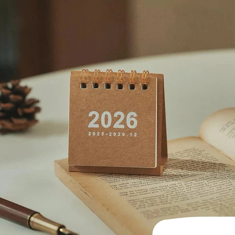 Desk Calendar 2026 Self-Supporting Smooth Write-On Pages