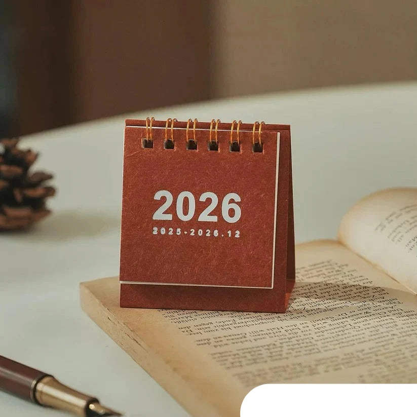 Desk Calendar 2026 Self-Supporting Smooth Write-On Pages