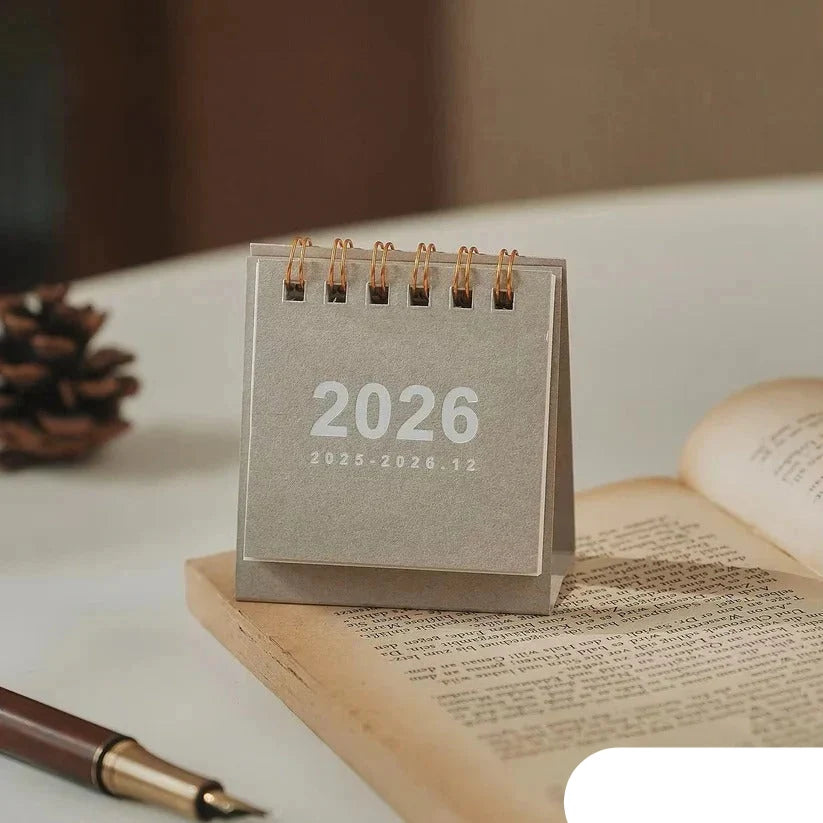 Desk Calendar 2026 Self-Supporting Smooth Write-On Pages