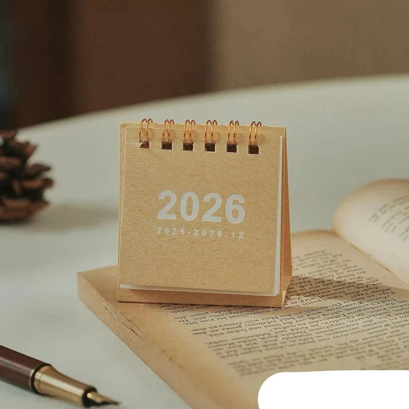 Desk Calendar 2026 Self-Supporting Smooth Write-On Pages