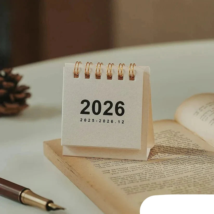Desk Calendar 2026 Self-Supporting Smooth Write-On Pages