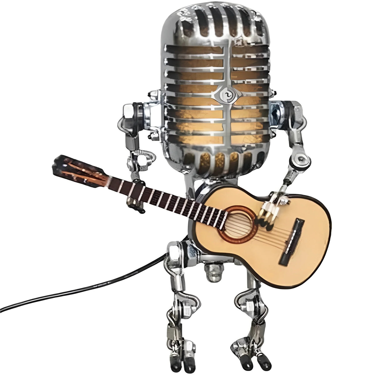 Desk Lamp Vintage Microphone Robot Warm LED