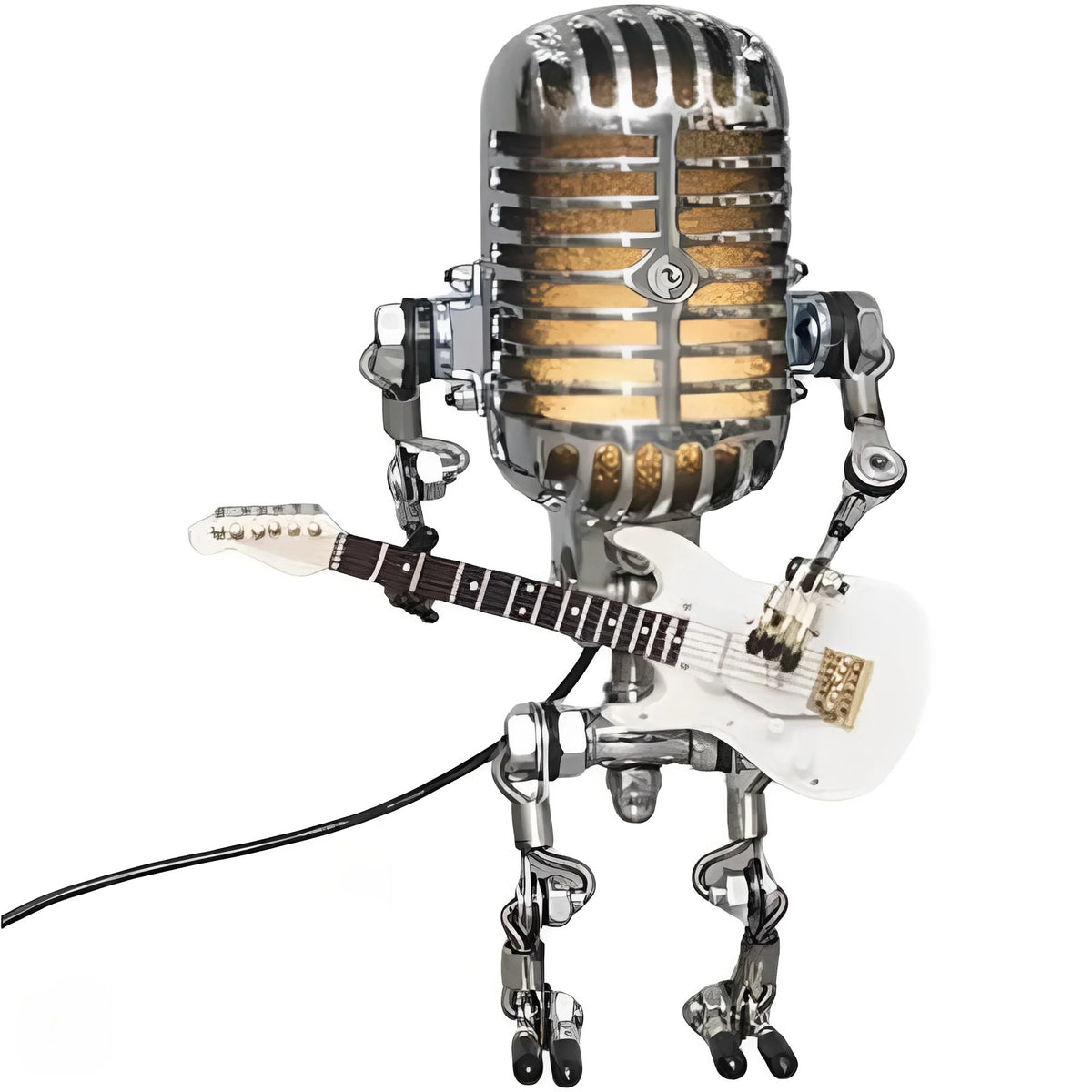 Desk Lamp Vintage Microphone Robot Warm LED