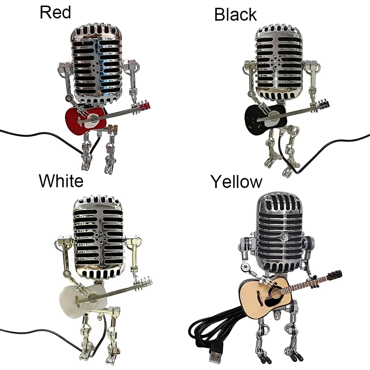 Desk Lamp Vintage Microphone Robot Warm LED