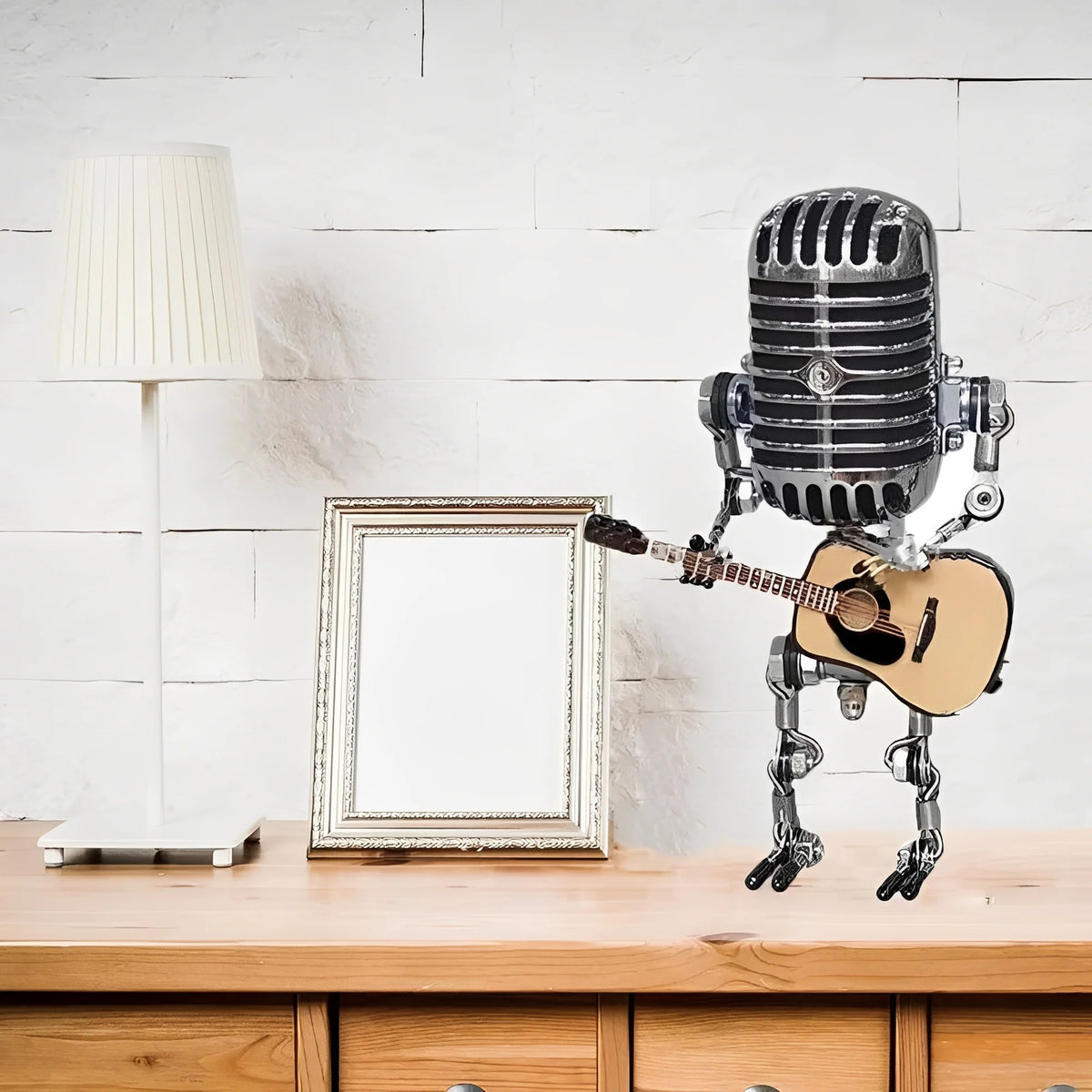 Desk Lamp Vintage Microphone Robot Warm LED