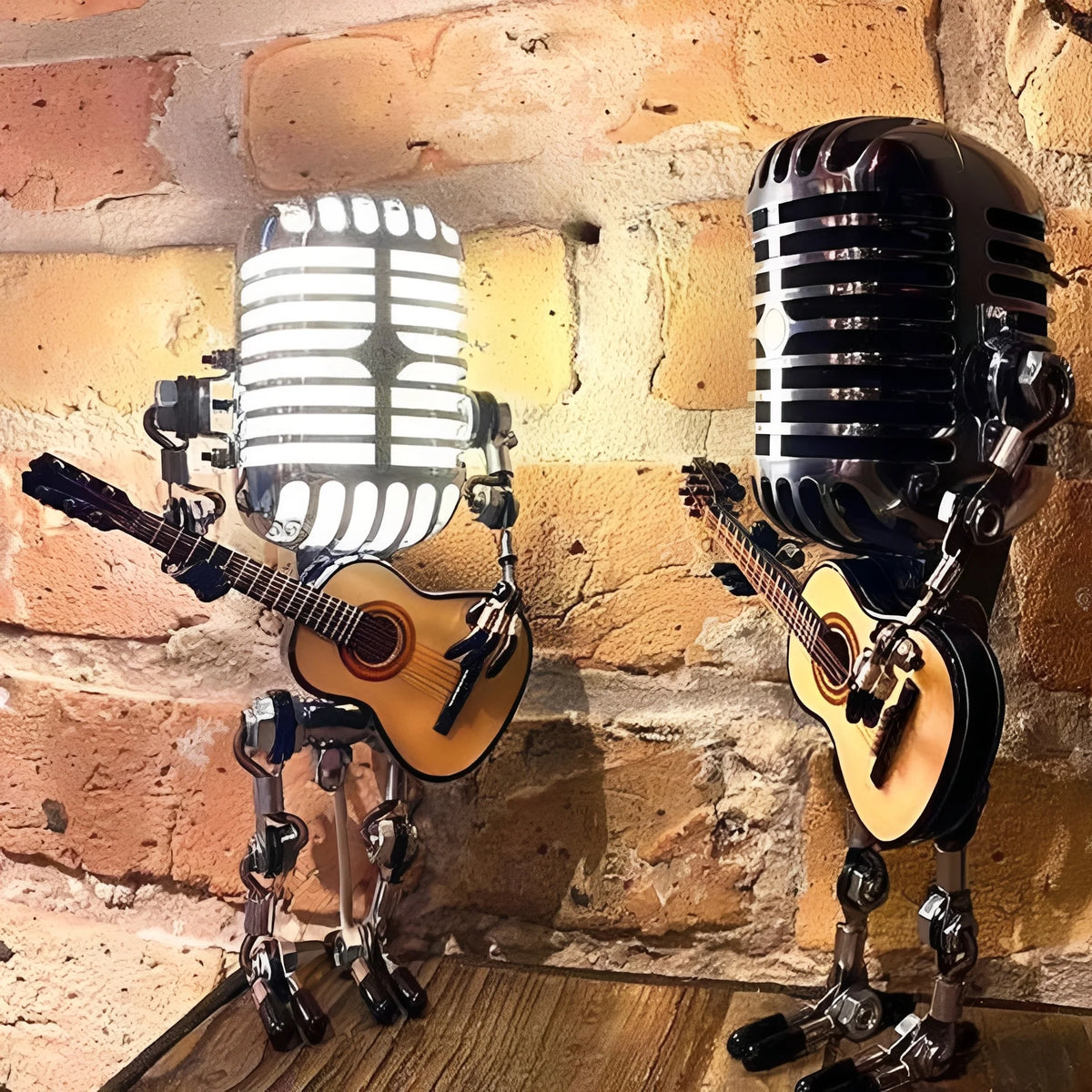 Desk Lamp Vintage Microphone Robot Warm LED