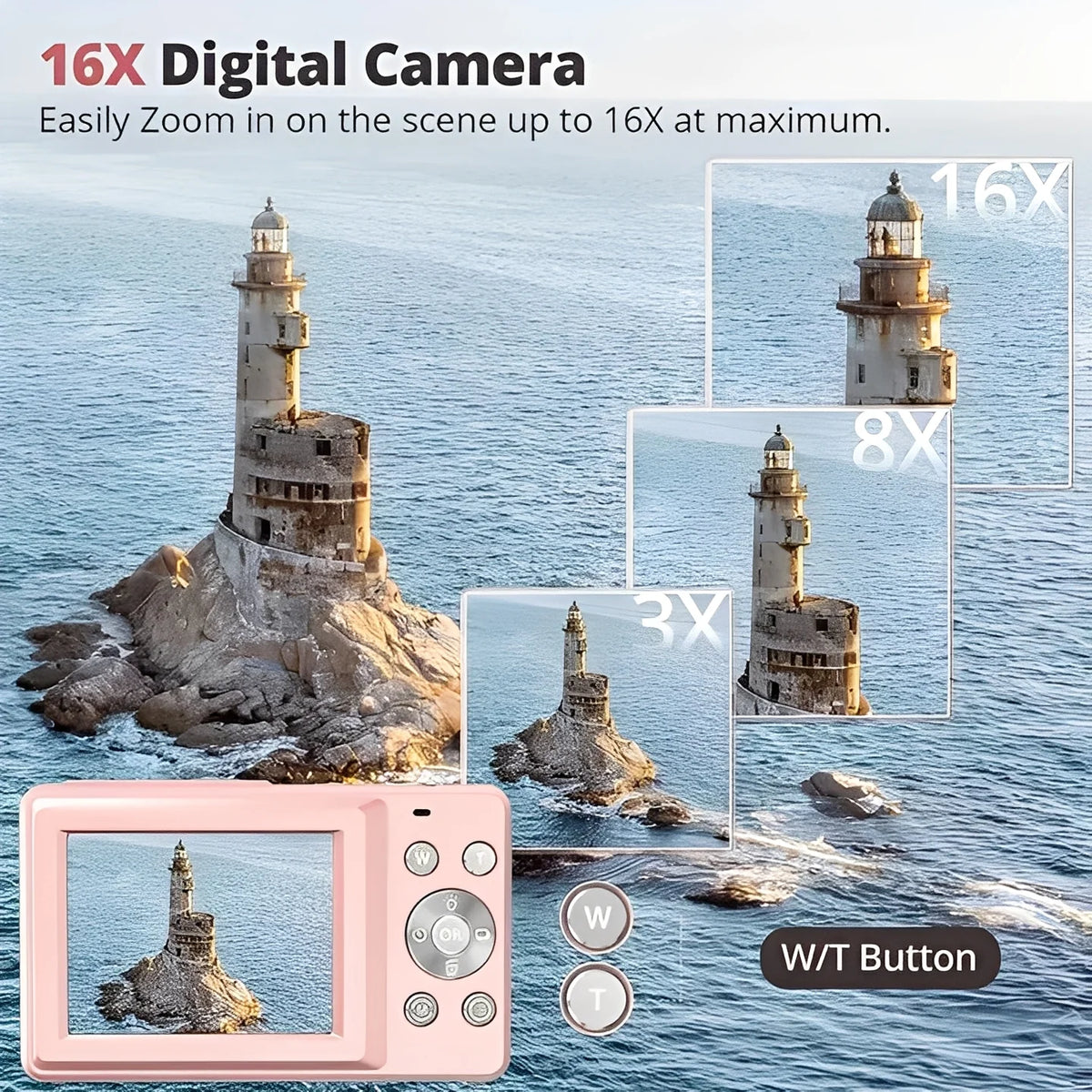 Digital Camera Retro-Inspired Photo & Video Built-In Screen