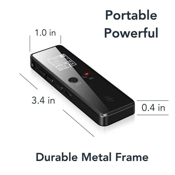 Digital Voice Recorder Voice-Activated Noise Reduction 35-Hour Battery