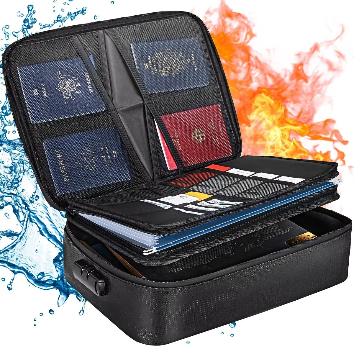 Document Organizer Fire & Water Resistant Fits US Letter