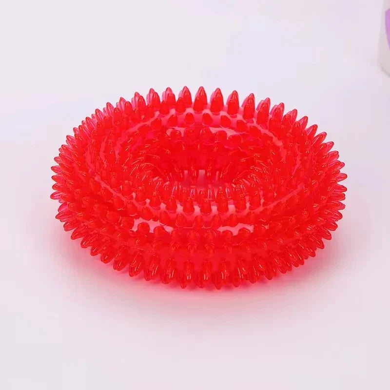 Dog Chew Ring Toy TPR Rubber Built-In Squeaker