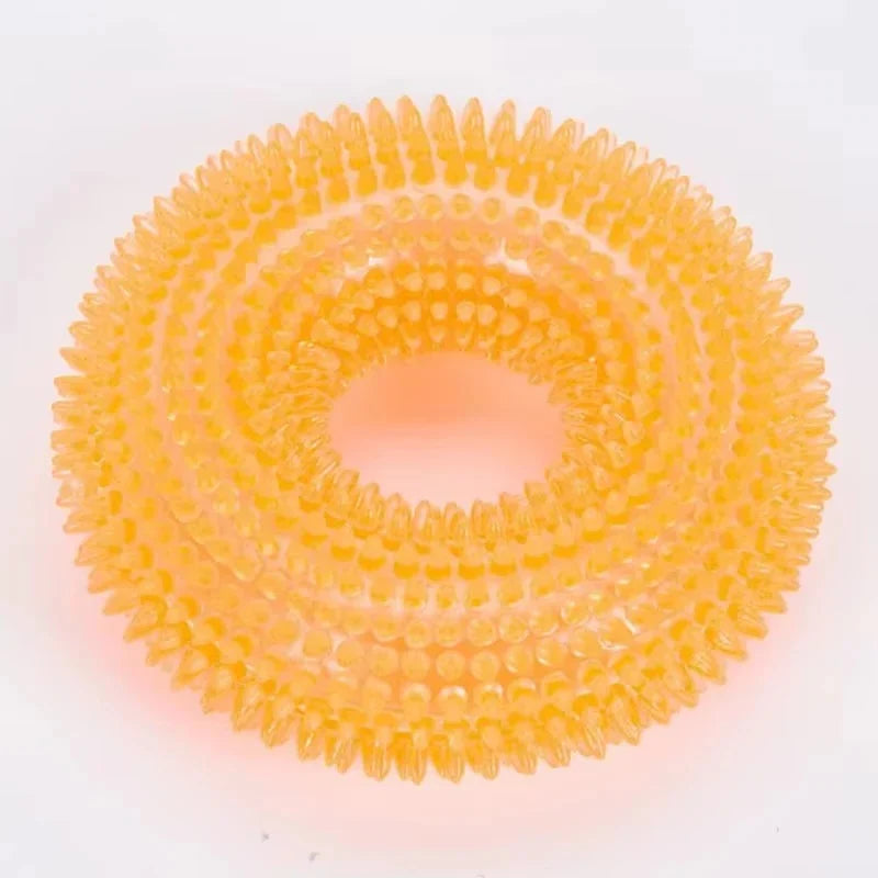 Dog Chew Ring Toy TPR Rubber Built-In Squeaker