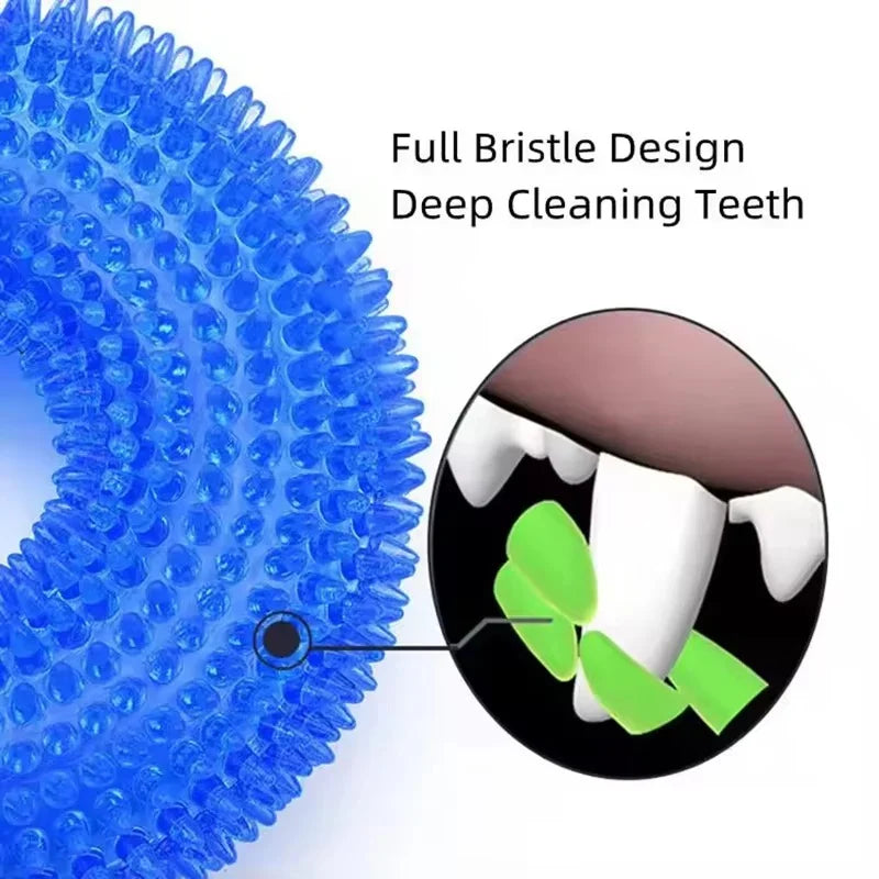 Dog Chew Ring Toy TPR Rubber Built-In Squeaker