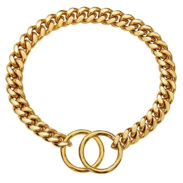 Dog Collar 316L Stainless Steel Cuban Chain Locking Clasp