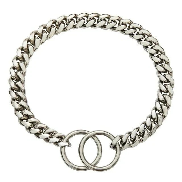 Dog Collar 316L Stainless Steel Cuban Chain Locking Clasp