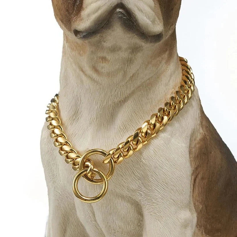 Dog Collar 316L Stainless Steel Cuban Chain Locking Clasp