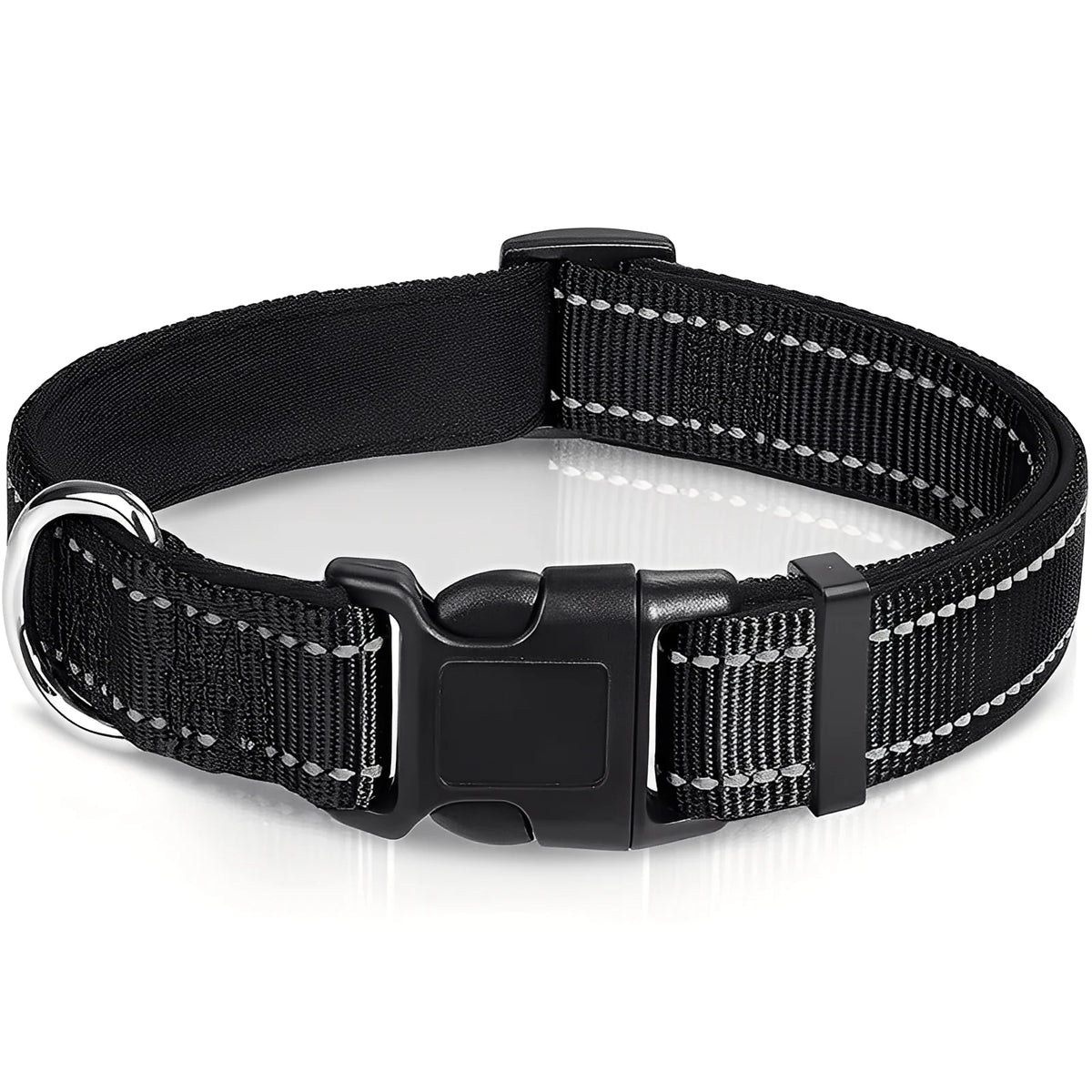 Dog Collar Adjustable Nylon Reflective Clip Buckle