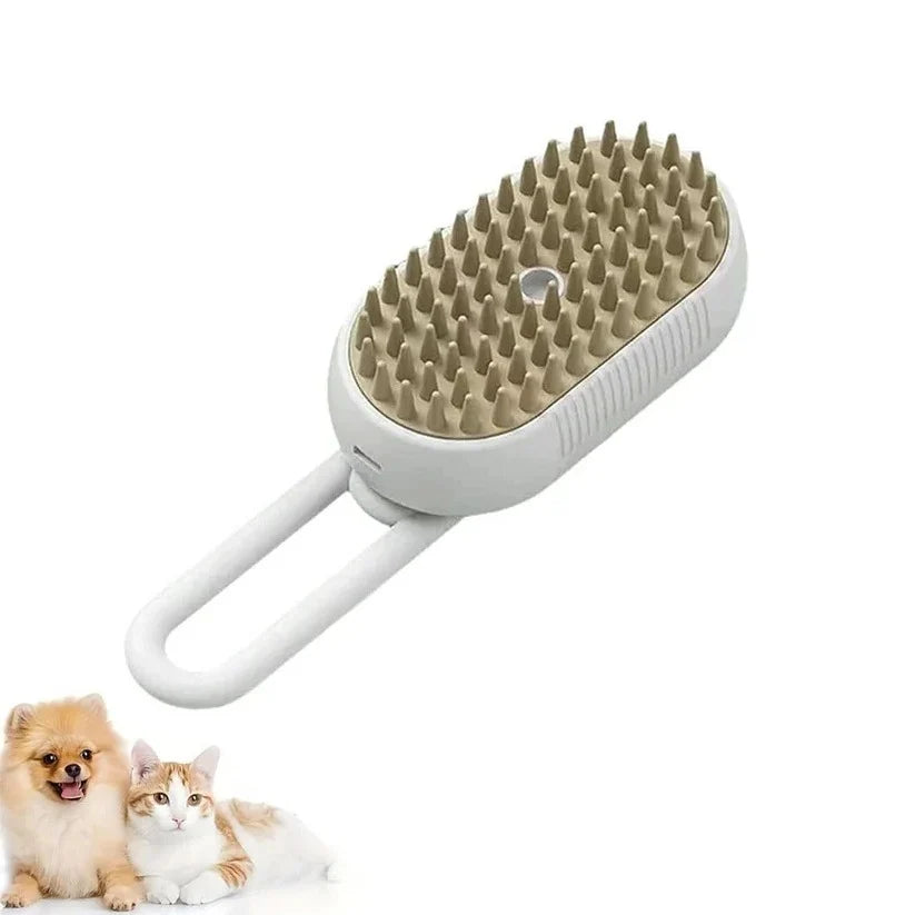 Dog Grooming Brush Steam-Powered Removable Fur Collector