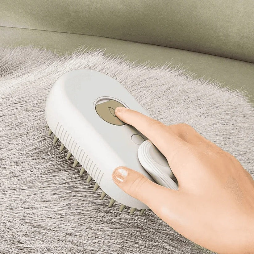 Dog Grooming Brush Steam-Powered Removable Fur Collector