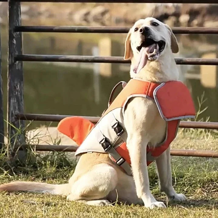 Dog Life Vest Rescue Handle & Removable Front Float
