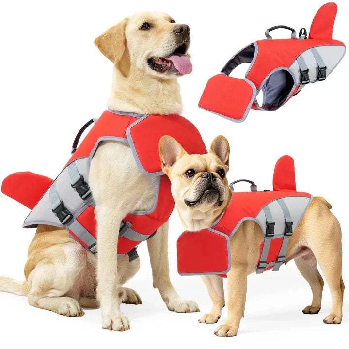 Dog Life Vest Rescue Handle & Removable Front Float