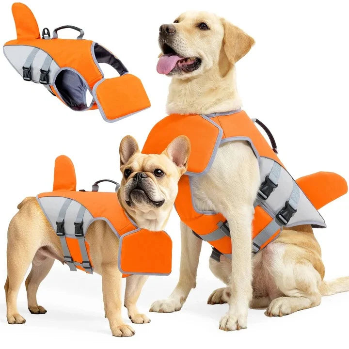 Dog Life Vest Rescue Handle & Removable Front Float