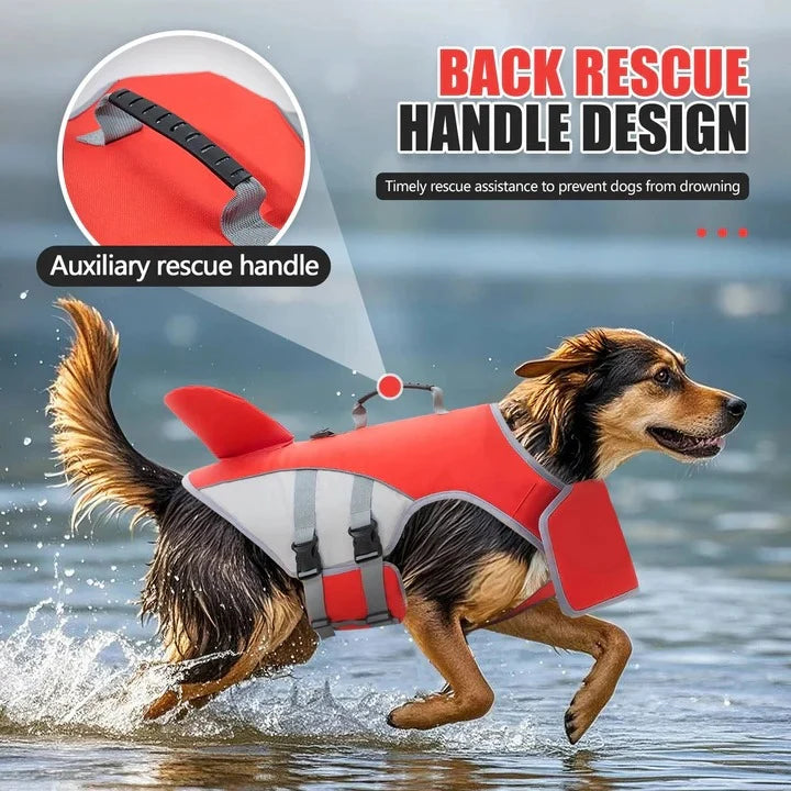 Dog Life Vest Rescue Handle & Removable Front Float
