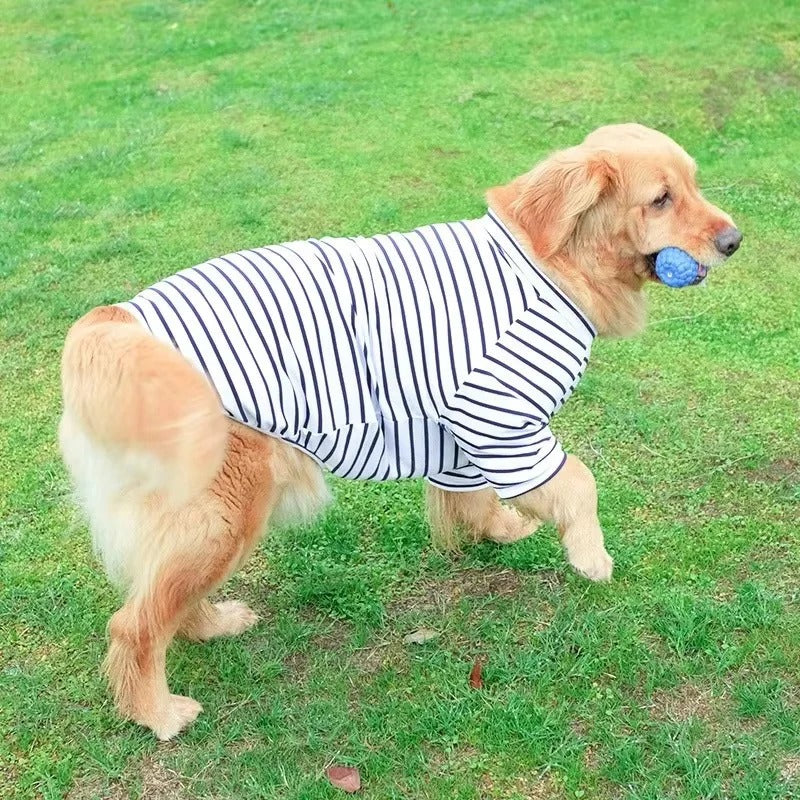 Dog T-Shirt Striped Breathable Cotton