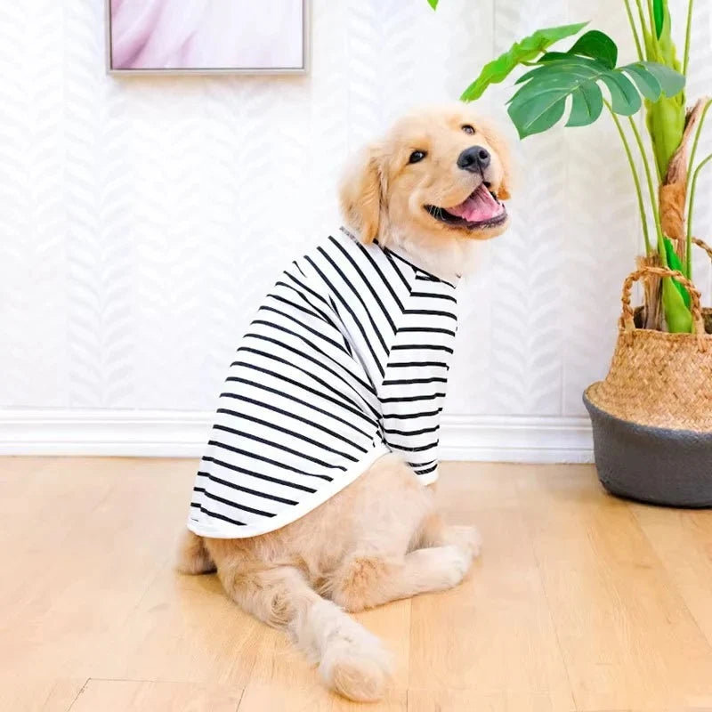 Dog T-Shirt Striped Breathable Cotton