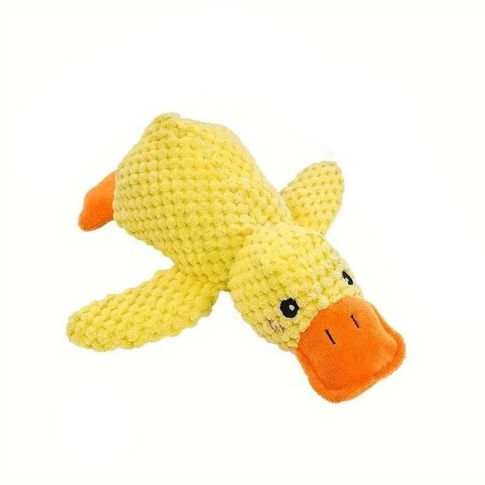Dog Toy Duck-Shaped Plush Low-Pitch Squeaker Reinforced Seams
