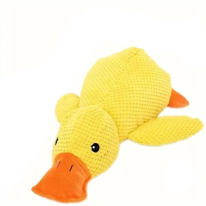 Dog Toy Duck-Shaped Plush Low-Pitch Squeaker Reinforced Seams