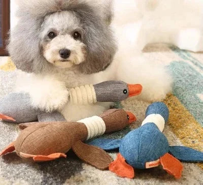 Dog Toy Goose-Shaped Rip-Resistant Fabric Triple Reinforced Seams